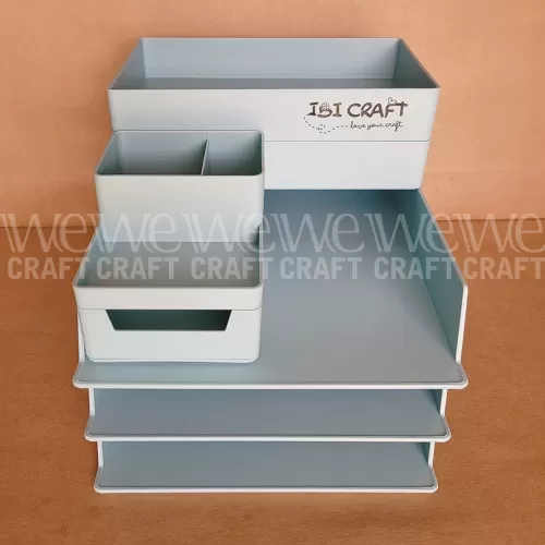 Organizador de Escritorio Apilable Ibi Craft Aqua x 6 piezas