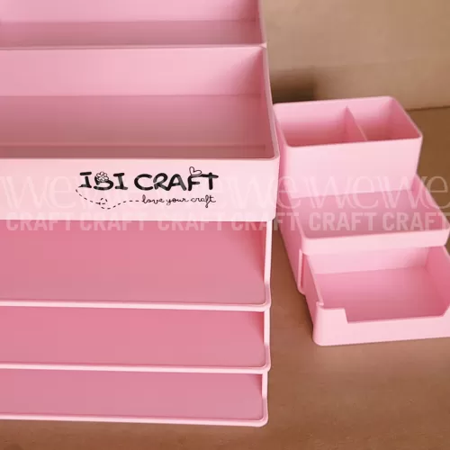 Organizador de Escritorio Apilable Ibi Craft Rosa x 6 piezas