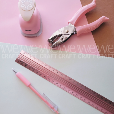 Regla Ibi Craft Rosa de aluminio para medición y corte de 30 cm