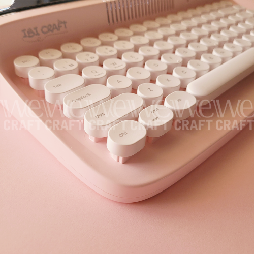 Teclado Ibi Craft Vintage Inalámbrico Rosa