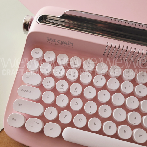 Teclado Ibi Craft Vintage Inalámbrico Rosa