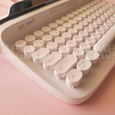 Teclado Ibi Craft Vintage Inalámbrico Blanco