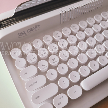 Teclado Ibi Craft Vintage Inalámbrico Blanco