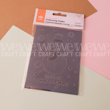 Carpeta de Texturado 2D Marco Muñeco de Nieve 4,25"