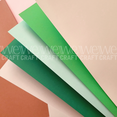 Papel para Scrap 30x30 cm 160 grs Colores Verdes x 35 hjs