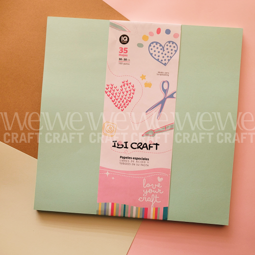 Papel para Scrap 30x30 cm 160 grs Colores Verdes x 35 hjs