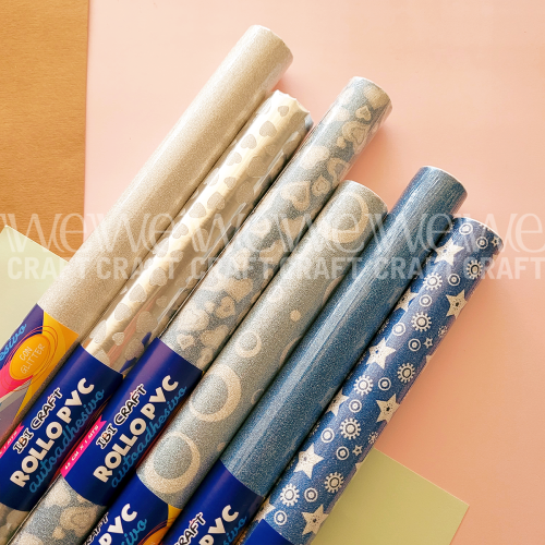 PVC Autoadhesivo 45 cm x 1 Metro Color Plata