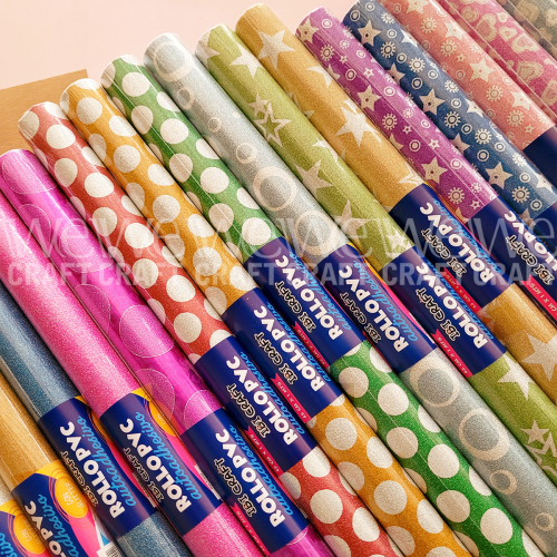 PVC Autoadhesivo 45 cm x 1 Metro Color Celeste Con Circulos