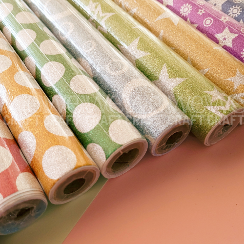 PVC Autoadhesivo 45 cm x 1 Metro Color Celeste Con Circulos