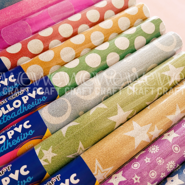 PVC Autoadhesivo 45 cm x 1 Metro Color Celeste Con Circulos