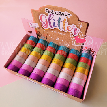 Box Washi Tapes Glitter Lisas x 48 unidades x 4 metros