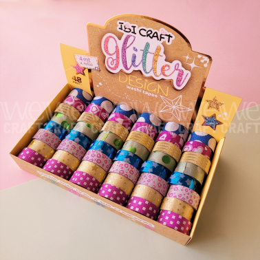 Box Washi Tapes Glitter Design x 48 unidades x 4 metros