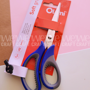 Tijera Soft Grip Engomado 16,5 cm