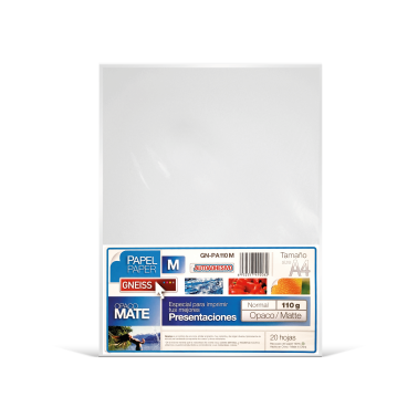 Papel Matte Autoadhesivo 110 grs A4 20 hojas Gneiss