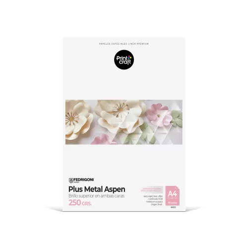 Papel Fedrigoni Plus Metal Aspen 250 Grs A4 10 Hjs