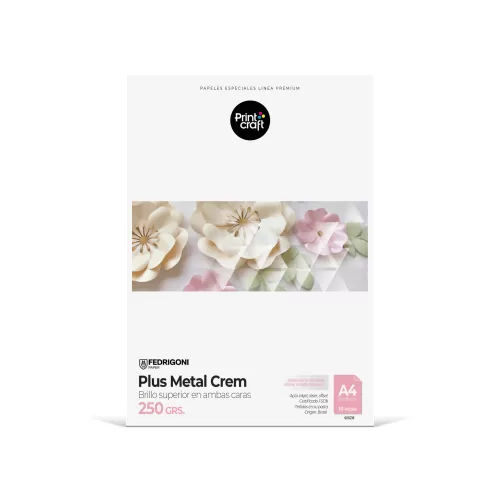 Papel Fedrigoni Plus Metal Crem 250 Grs A4 10 Hjs