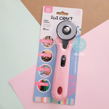 Cutter Rotativo Ibi Craft Rosa Pastel 45 mm