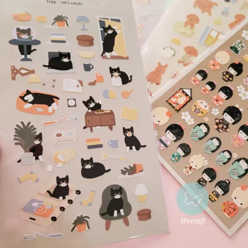 Sticker Pvc 10x19 cm KOKESHI MUÑECAS