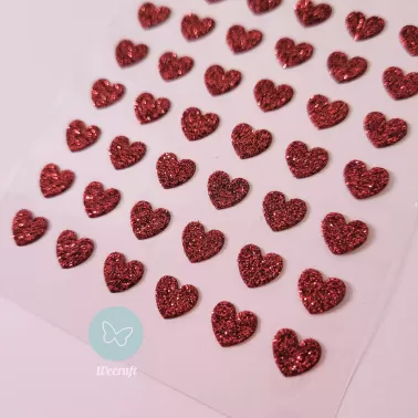 Sticker GLITTER 10x13 cm HEARTS