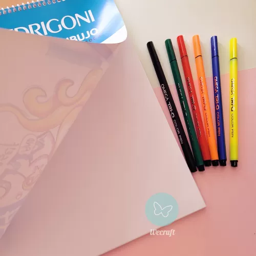 Block Papel de Dibujo Tecnica Marcador Fedrigoni 115 grs A4 x50 hojas + 6 Marcadores