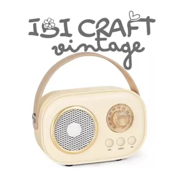 Mini Parlante Vintage Bluetooth Beige Ibicraft