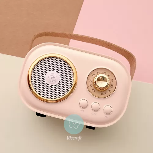 Mini Parlante Vintage Bluetooth Beige Ibicraft