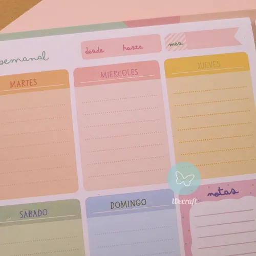 Planificador Semanal "Spirit" con base plegable y stickers