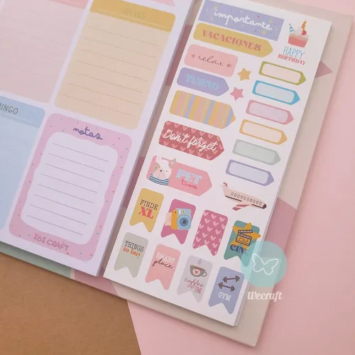 Planificador Semanal "Spirit" con base plegable y stickers