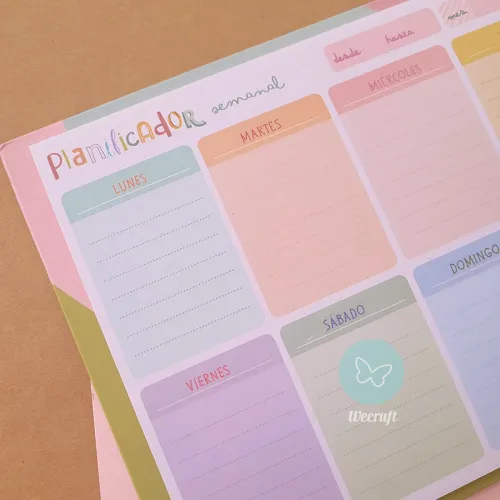 Planificador Semanal "Spirit" con base plegable y stickers