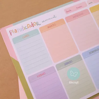 Planificador Semanal "Spirit" con base plegable y stickers