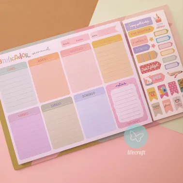 Planificador Semanal "Spirit" con base plegable y stickers