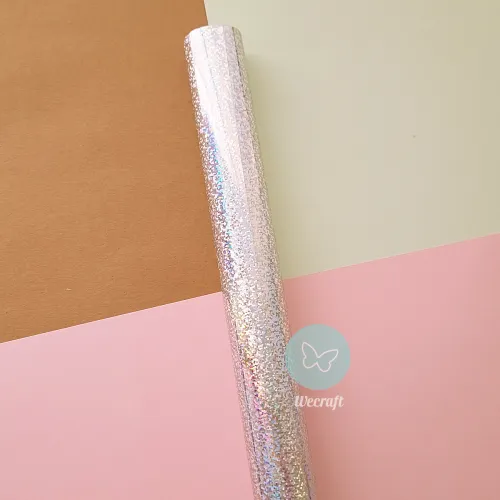 Foil Ibi Craft 32 cm x 5 mts Glitter Plata