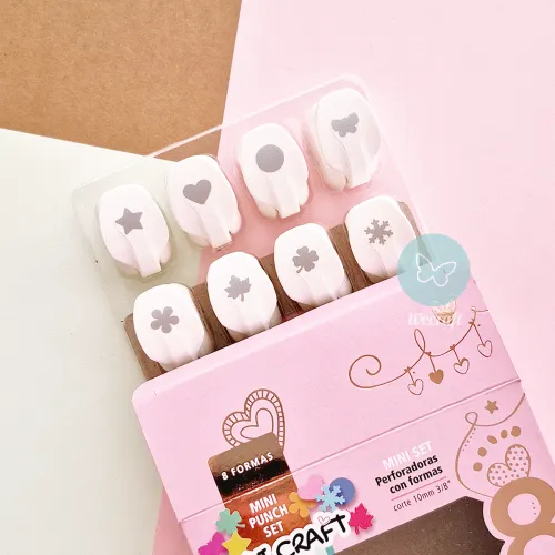 Mini Set 8 Perforadoras con forma 3/8" 10 mm