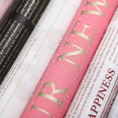 Papel coreano "Golden Dots" rosa y oro 20 Unidades