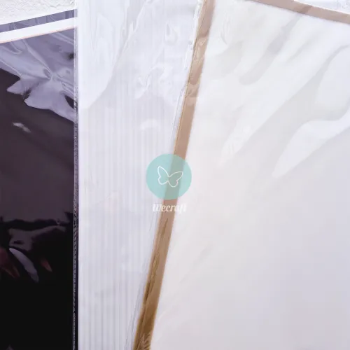 Papel coreano "Luxe Frame" borde oro 20 Unidades