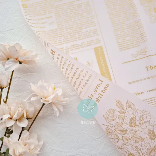 Papel coreano "The Leaf Times" Rosa y Oro
