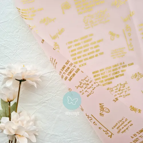 Papel coreano "Love Notes" Rosa y Oro