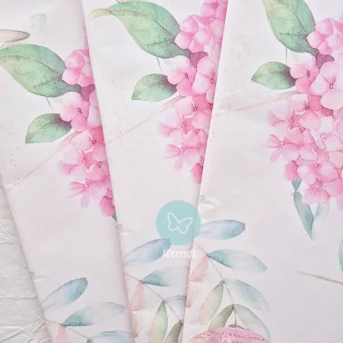Papel coreano "Floral & Pink" 20 Unidades