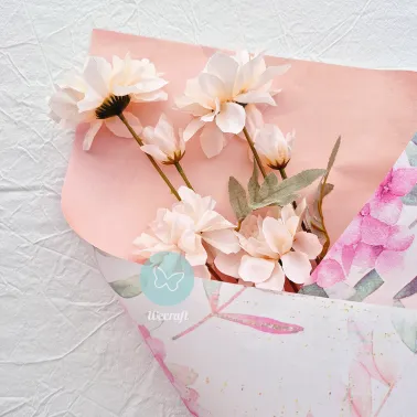 Papel coreano "Floral & Pink" 20 Unidades