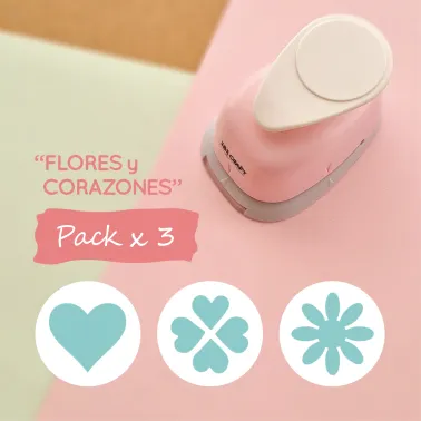 Kit Mini Perforadoras "FLORES Y CORAZONES"