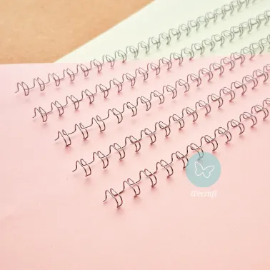 Espirales Doble Alambre Binderplus 1/4" 6,4 mm Plateado 20 unidades