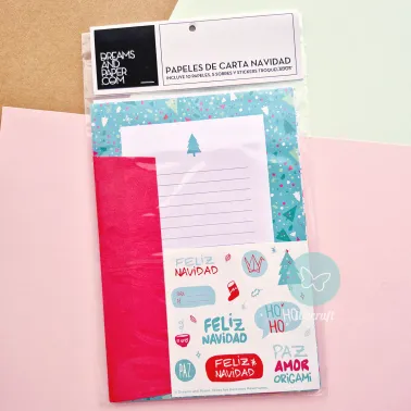 Papeles de Carta NAVIDAD con sobres y stickers