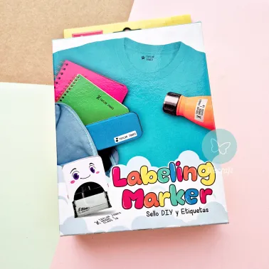 Sello para tela + etiquetas + cinta