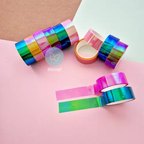 Washi Tapes Glitter Iridiscentes 15 mm x3 mts x10 colores