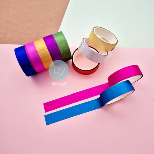 Washi Tapes Glitter Lisas 15 mm x3 mts x10 colores