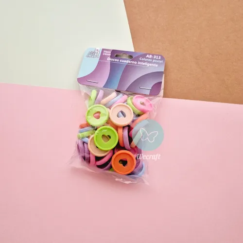 Discos de Expansión 24 mm Colores Pasteles Surtidos x 50 unidades