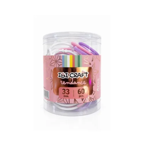 Aros Plásticos Pastel Tendance 33 mm x 60 piezas