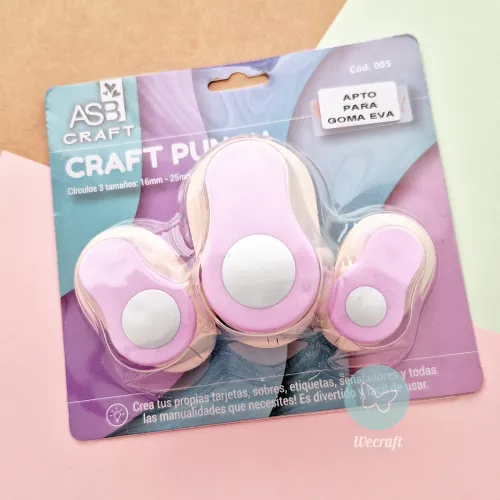 Set Perforadoras para Goma Eva Forma Circulos 16mm + 25mm + 38mm