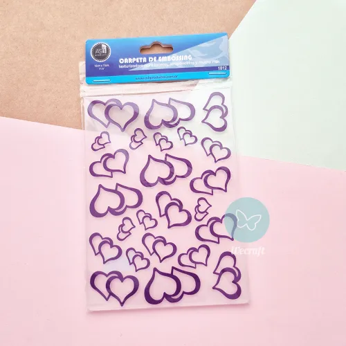 Carpeta de Texturado Corazones Dobles 6"