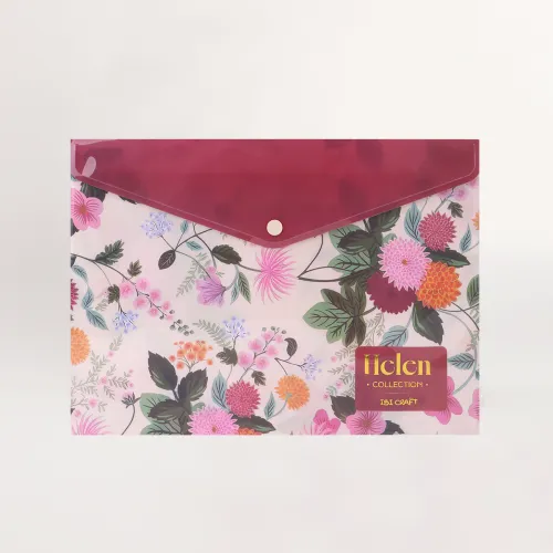 Sobre plastico con botón A4 Colección "Helen"